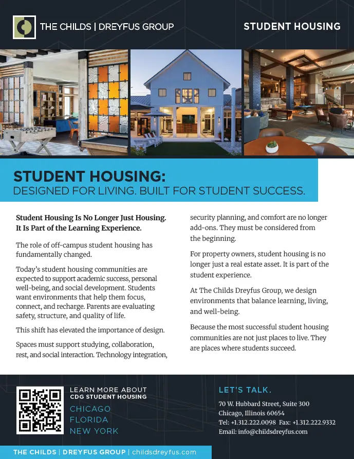 one pager student housing download